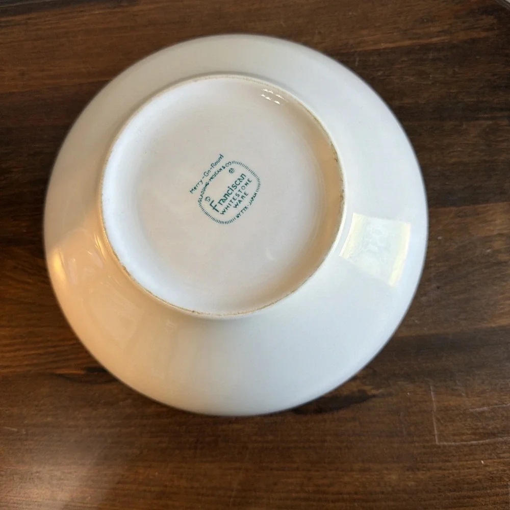 Franciscan Merry Go Round Whitestone Ware Serving Bowl 8 inch MCM Vintage